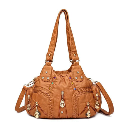 New Fashion PU Leather Women Handbag Designer Soft Large Capacity Messenger Tote Bag High Quality Female Shoulder Bag Female Sac