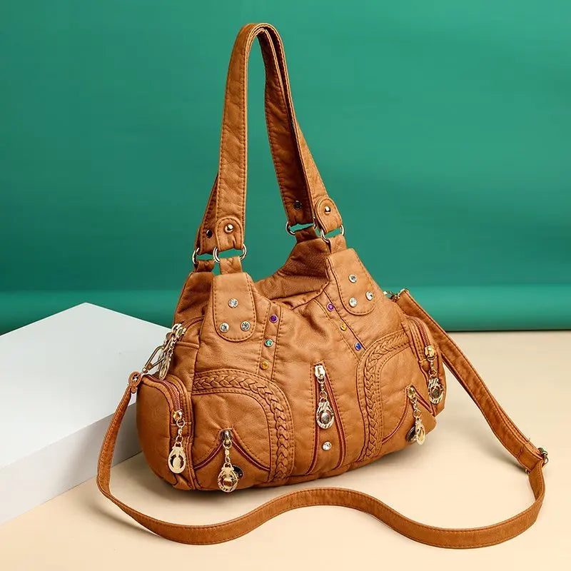 New Fashion PU Leather Women Handbag Designer Soft Large Capacity Messenger Tote Bag High Quality Female Shoulder Bag Female Sac
