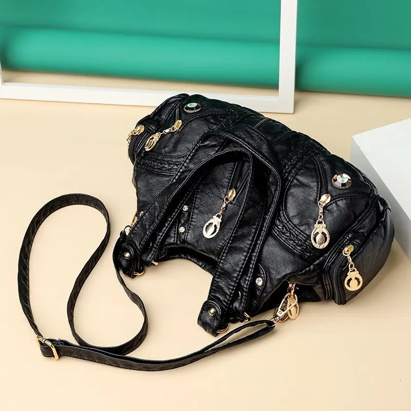 New Fashion PU Leather Women Handbag Designer Soft Large Capacity Messenger Tote Bag High Quality Female Shoulder Bag Female Sac