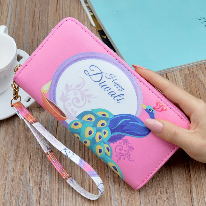 New Fashion Peacock Women Purse Long Zipper Clutch Wallets Large Capacity Lady Girls Mobile Phone Hand Bags Portefeuille Femme