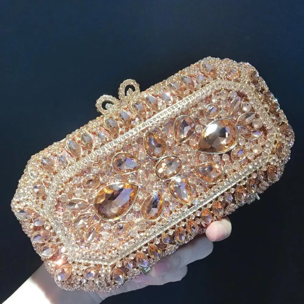 New Fashion Rhinestone clutch Bag Metallic Diamond Bridal Party Female purse Clutches bags Women Evening Bags for Wedding wallet
