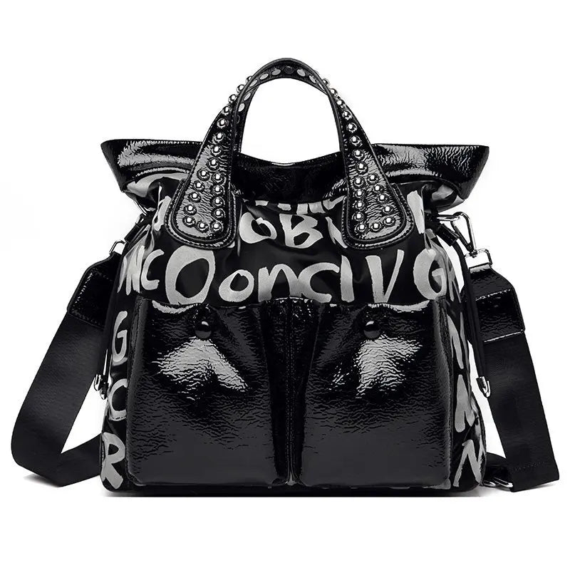 New Fashion Rivet Letter Leather Women Handbag Luxury Brand Women Shoulder Bags Luxury Large Totes Designer Female Messenger bag