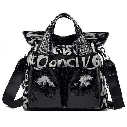 New Fashion Rivet Letter Leather Women Handbag Luxury Brand Women Shoulder Bags Luxury Large Totes Designer Female Messenger bag