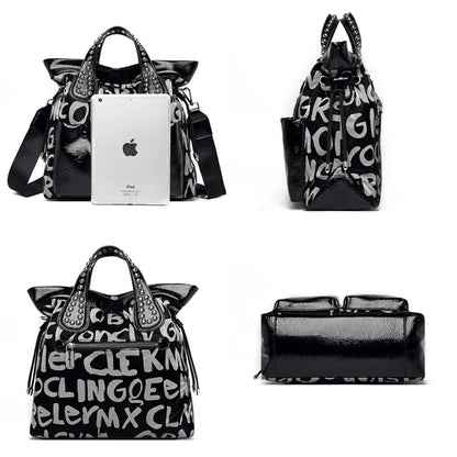 New Fashion Rivet Letter Leather Women Handbag Luxury Brand Women Shoulder Bags Luxury Large Totes Designer Female Messenger bag