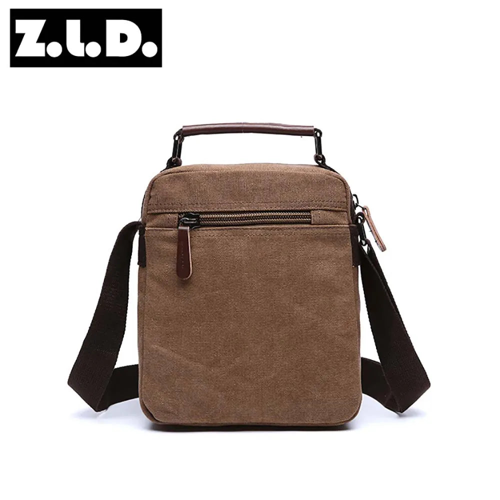 New Fashion Solid Color Square Small Canvas Mens Leisure Shoulder Messenger Bag Chest Bags Cross Body Unisex