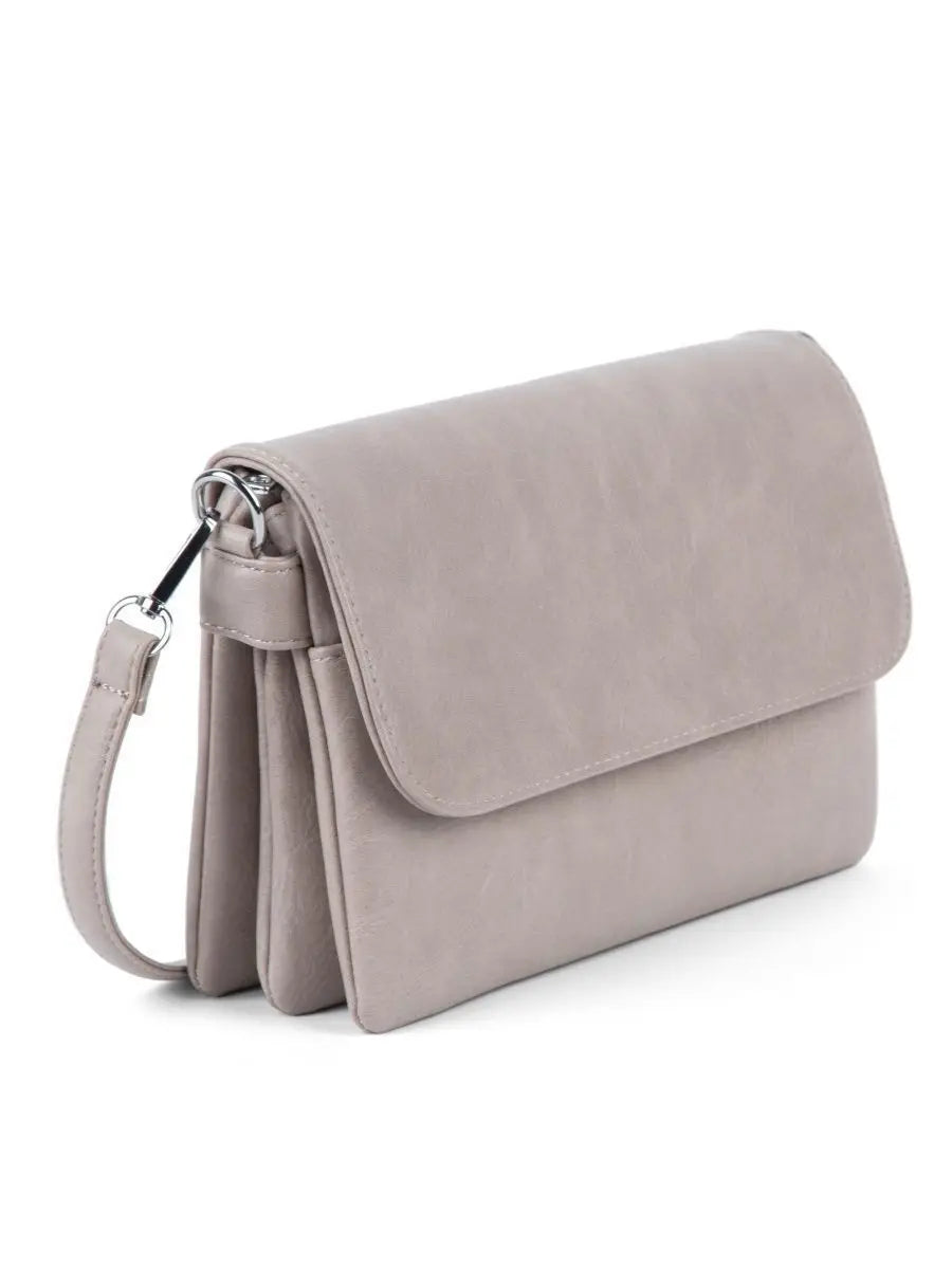 New Fashion Three Layer Crossbody Shoulder Bag Carrying Bag Solid Color Women PU Leather Underarm Bag