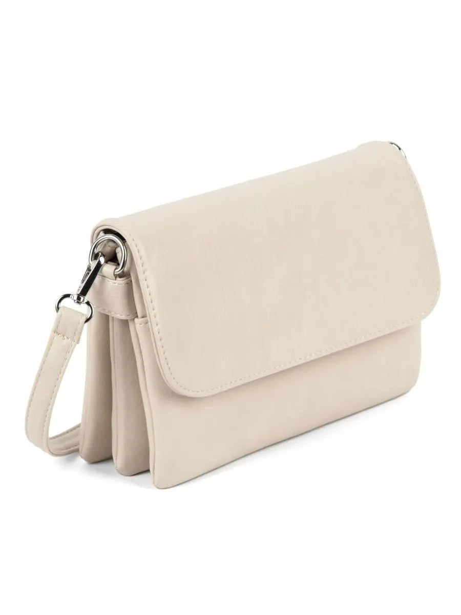 New Fashion Three Layer Crossbody Shoulder Bag Carrying Bag Solid Color Women PU Leather Underarm Bag