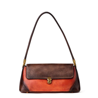 New Fashion Underarm Shoulder Bag Retro Contrast Color Cowhide Handbags High Quality New Luxury Genuine Leather Designer Purses