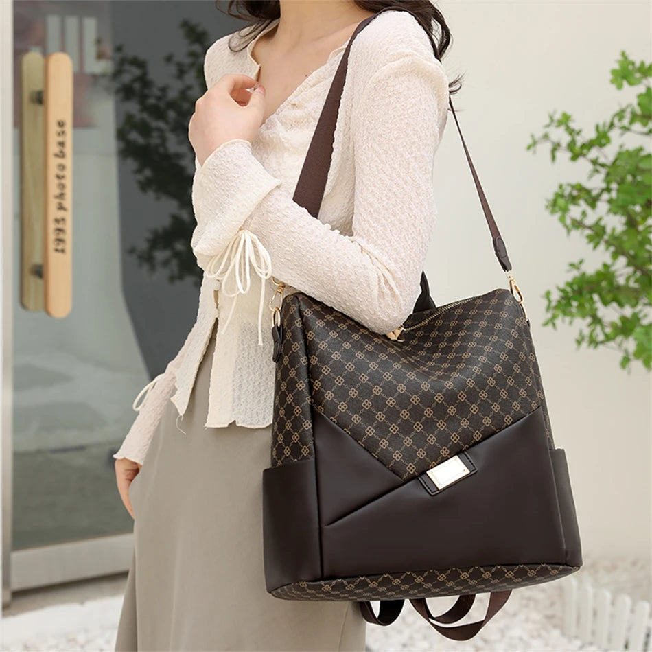 New Fashion Women Backpack Designer Soft Leather Travel Rucksack Casual Shoulder Bags High Quality School Bag for Teenager Girls