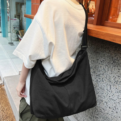 New Fashion Women Shoulder Bag Canvas Large Capacity Retro Female Casual Crossbody Bags Lady High Grade Travel Solid Color Daily