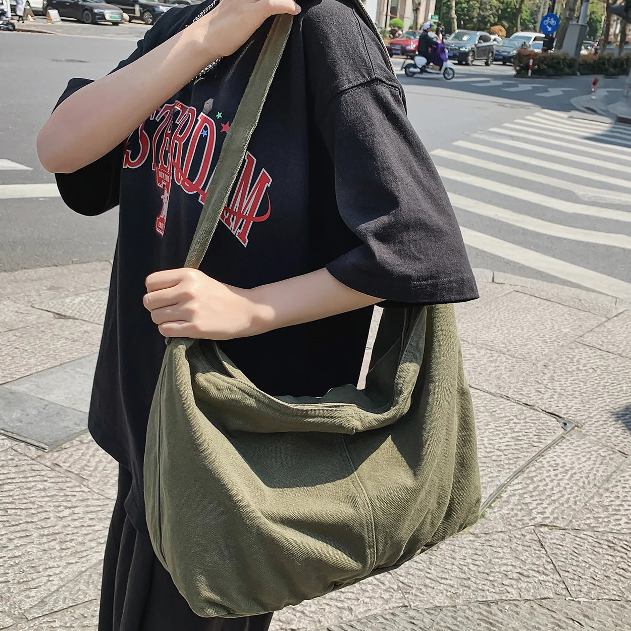 New Fashion Women Shoulder Bag Canvas Large Capacity Retro Female Casual Crossbody Bags Lady High Grade Travel Solid Color Daily