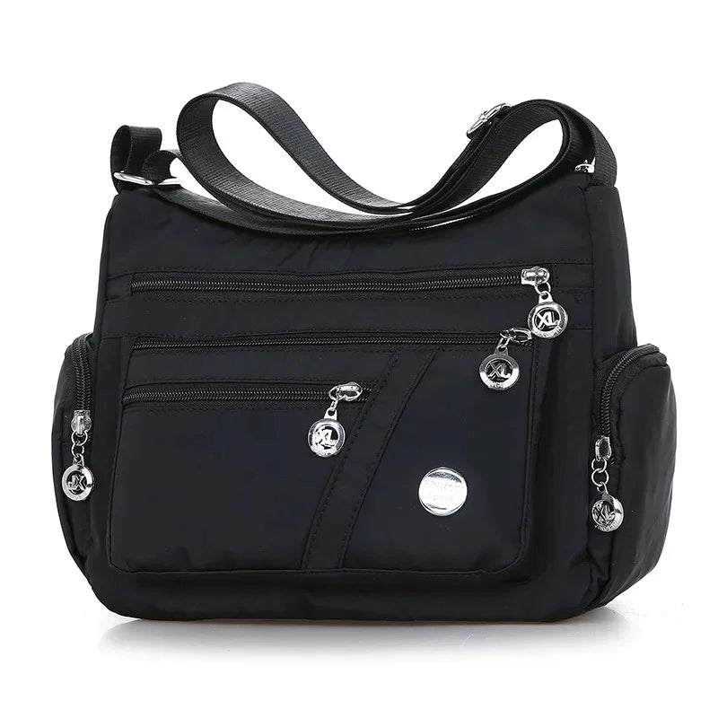 New Fashion Women's Crossbody Waterproof Nylon Plaid Messenger s Large Capacity Lady Shoulder Bag