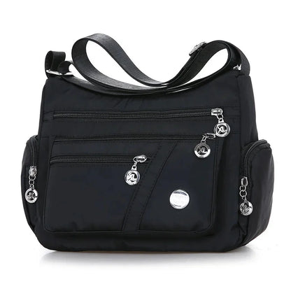 New Fashion Women's Crossbody Waterproof Nylon Plaid Messenger s Large Capacity Lady Shoulder Bag