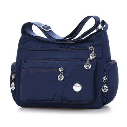 New Fashion Women's Crossbody Waterproof Nylon Plaid Messenger s Large Capacity Lady Shoulder Bag
