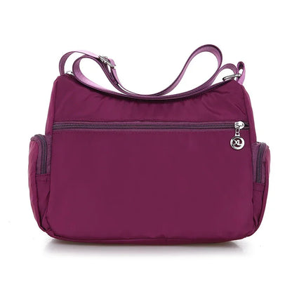 New Fashion Women's Crossbody Waterproof Nylon Plaid Messenger s Large Capacity Lady Shoulder Bag