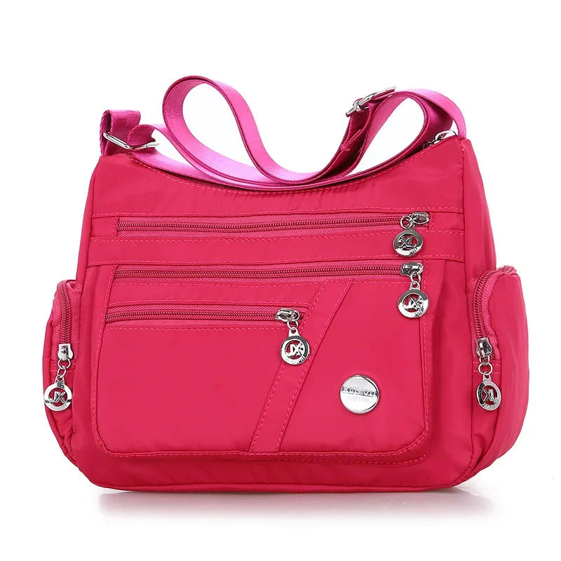 New Fashion Women's Crossbody Waterproof Nylon Plaid Messenger s Large Capacity Lady Shoulder Bag