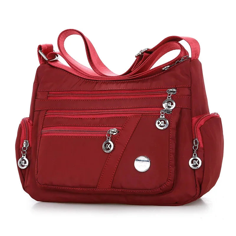 New Fashion Women's Crossbody Waterproof Nylon Plaid Messenger s Large Capacity Lady Shoulder Bag