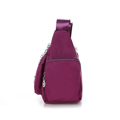 New Fashion Women's Crossbody Waterproof Nylon Plaid Messenger s Large Capacity Lady Shoulder Bag