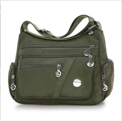 New Fashion Women's Crossbody Waterproof Nylon Plaid Messenger s Large Capacity Lady Shoulder Bag