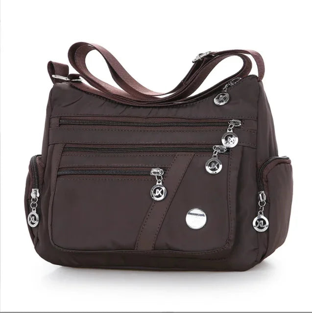 New Fashion Women's Crossbody Waterproof Nylon Plaid Messenger s Large Capacity Lady Shoulder Bag