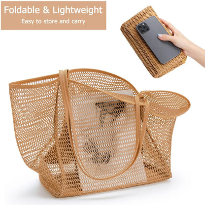 New Fashionable Lightweight Women Handbag Mesh One Shoulder Carrying Bag Women's Portable Beach Bag