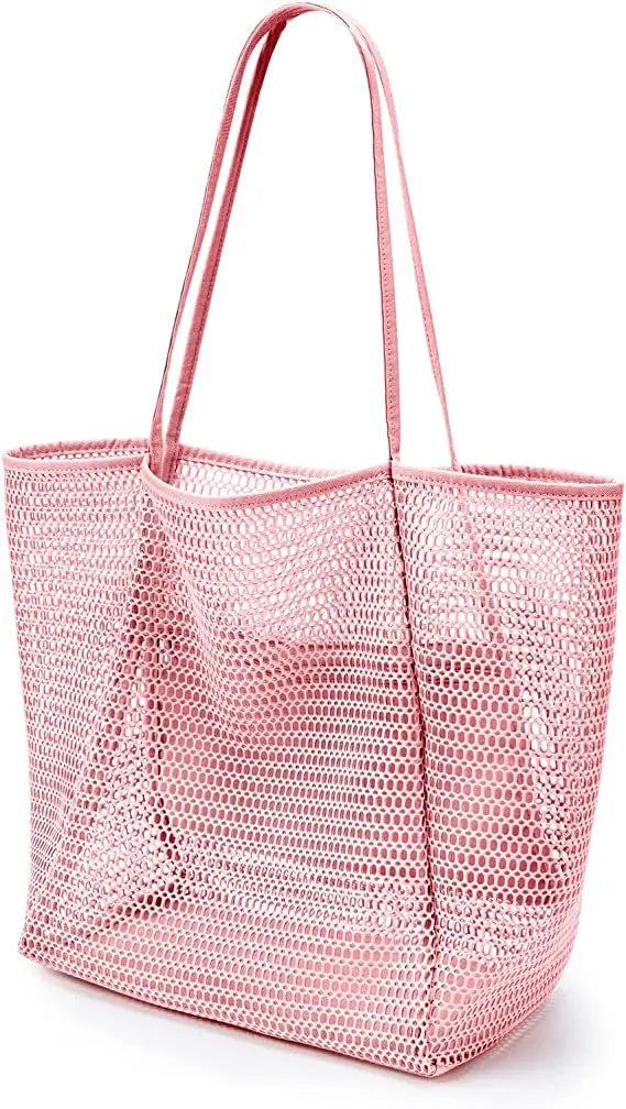New Fashionable Lightweight Women Handbag Mesh One Shoulder Carrying Bag Women's Portable Beach Bag
