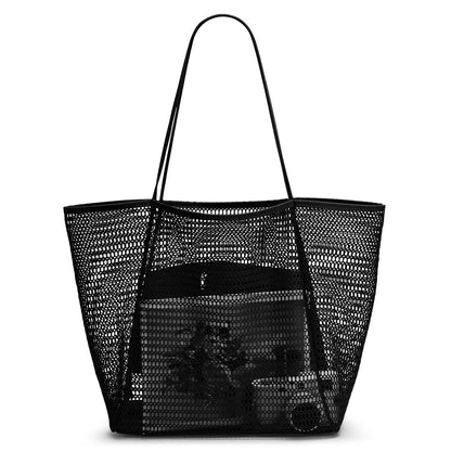 New Fashionable Lightweight Women Handbag Mesh One Shoulder Carrying Bag Women's Portable Beach Bag