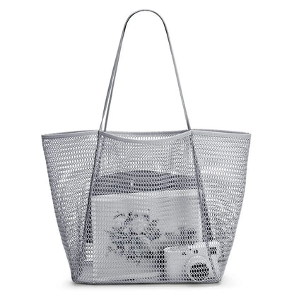 New Fashionable Lightweight Women Handbag Mesh One Shoulder Carrying Bag Women's Portable Beach Bag