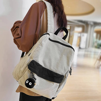 New Female Canvas Vintage College Backpack Cool Fashion Women Laptop School Bag Girl Travel Book Backpack Lady Kawaii Fabric Bag