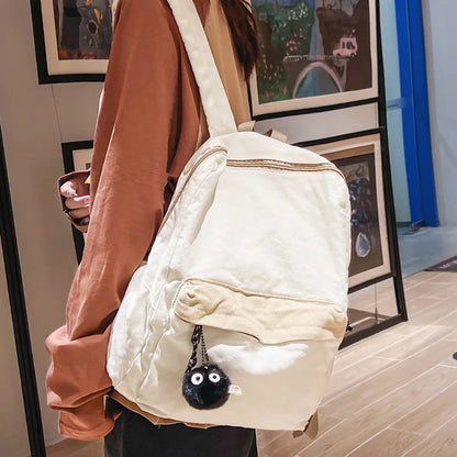 New Female Canvas Vintage College Backpack Cool Fashion Women Laptop School Bag Girl Travel Book Backpack Lady Kawaii Fabric Bag
