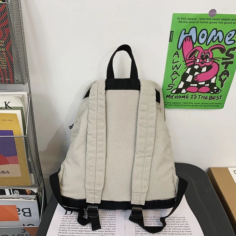 New Female Canvas Vintage College Backpack Cool Fashion Women Laptop School Bag Girl Travel Book Backpack Lady Kawaii Fabric Bag