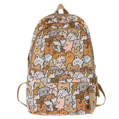 New Female Cartoon Print Book Bag Fashion Women Cute Leisure School Bag Girl Graffiti Laptop Backpack Lady Travel College Trendy
