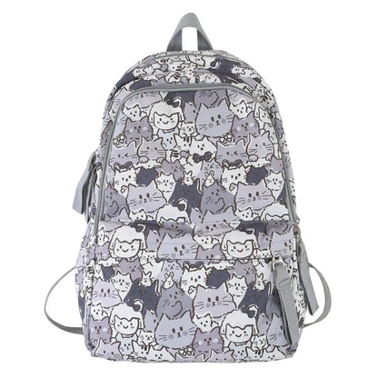 New Female Cartoon Print Book Bag Fashion Women Cute Leisure School Bag Girl Graffiti Laptop Backpack Lady Travel College Trendy