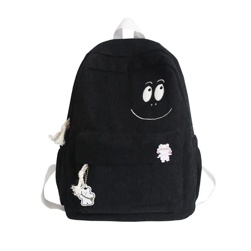 New Female Kawaii Corduroy Laptop College Backpack Trendy Girl Green Cool Cute Bag Fashion Women School Bag Lady Travel Backpack