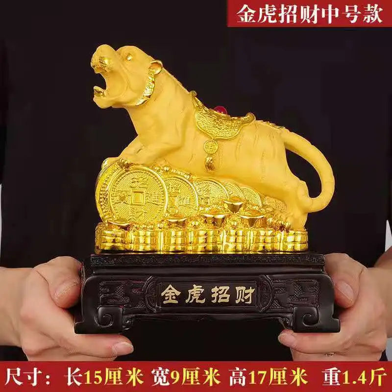 New Feng Shui resin golden Tiger statue Home decoration accessories zodiac tiger home decor Office, hotel decor