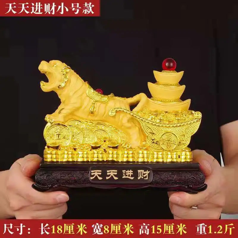New Feng Shui resin golden Tiger statue Home decoration accessories zodiac tiger home decor Office,hotel decor year of the tiger