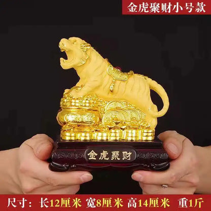 New Feng Shui resin golden Tiger statue Home decoration accessories zodiac tiger home decor Office, hotel decor