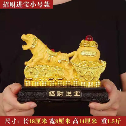 New Feng Shui resin golden Tiger statue Home decoration accessories zodiac tiger home decor Office,hotel decor year of the tiger