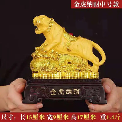 New Feng Shui resin golden Tiger statue Home decoration accessories zodiac tiger home decor Office, hotel decor