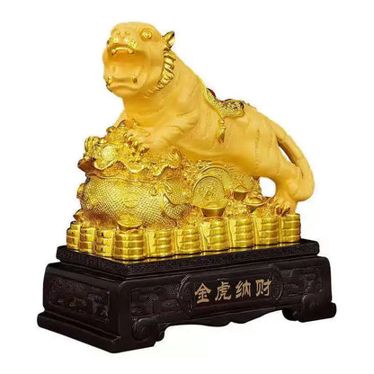 New Feng Shui resin golden Tiger statue Home decoration accessories zodiac tiger home decor Office, hotel decor
