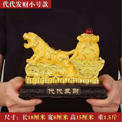 New Feng Shui resin golden Tiger statue Home decoration accessories zodiac tiger home decor Office,hotel decor year of the tiger