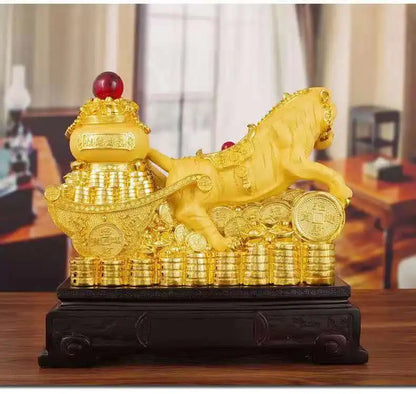 New Feng Shui resin golden Tiger statue Home decoration accessories zodiac tiger home decor Office,hotel decor year of the tiger