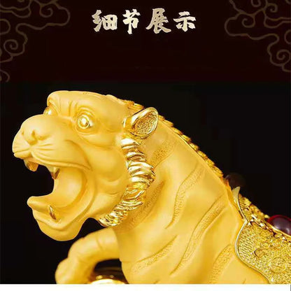 New Feng Shui resin golden Tiger statue Home decoration accessories zodiac tiger home decor Office,hotel decor year of the tiger