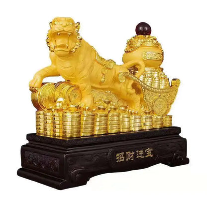 New Feng Shui resin golden Tiger statue Home decoration accessories zodiac tiger home decor Office,hotel decor year of the tiger