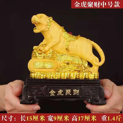 New Feng Shui resin golden Tiger statue Home decoration accessories zodiac tiger home decor Office, hotel decor