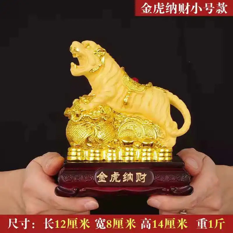 New Feng Shui resin golden Tiger statue Home decoration accessories zodiac tiger home decor Office, hotel decor