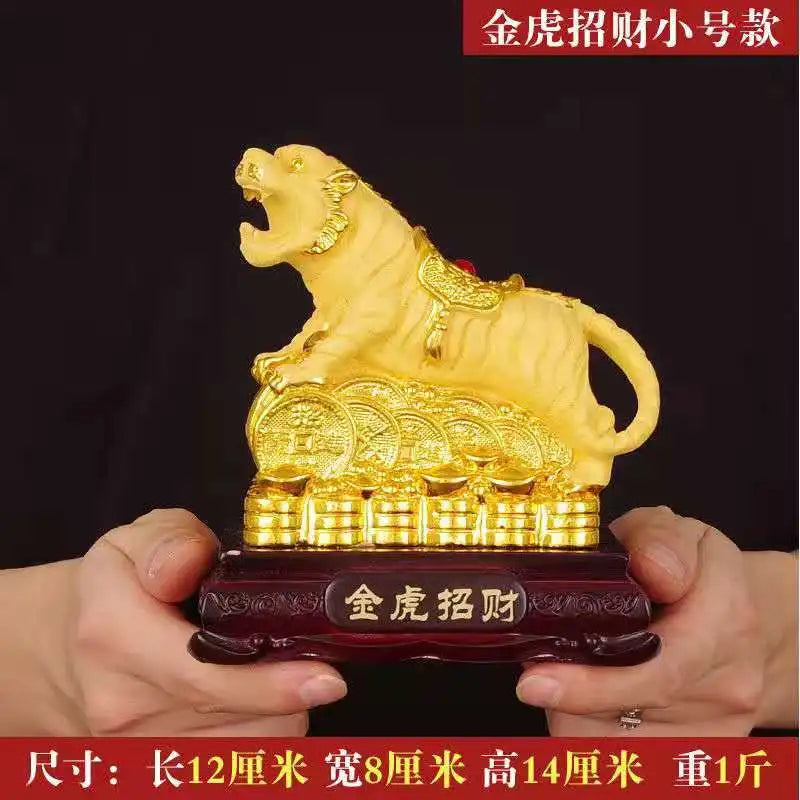 New Feng Shui resin golden Tiger statue Home decoration accessories zodiac tiger home decor Office, hotel decor