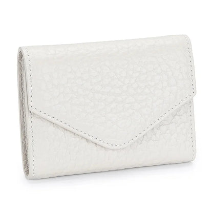 New Folding Envelope Cover Cowhide Portable Holder Luxury Elephant Grain Small Card Bag Coin Purse Short Mini Wallet