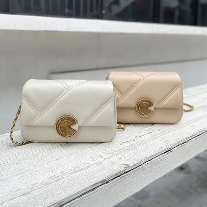New Genuine Chain Shoulder For Women Fashion Cow Leather Crossbody Messenger Bag Casual Lady Handbag