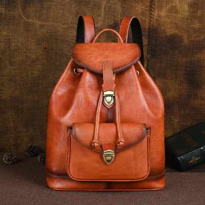 New Genuine Leather Backpacks Unisex Versatile Fashion Large Capacity Fashion Cowhide School Bag Vintage Luxury Travel Mochila